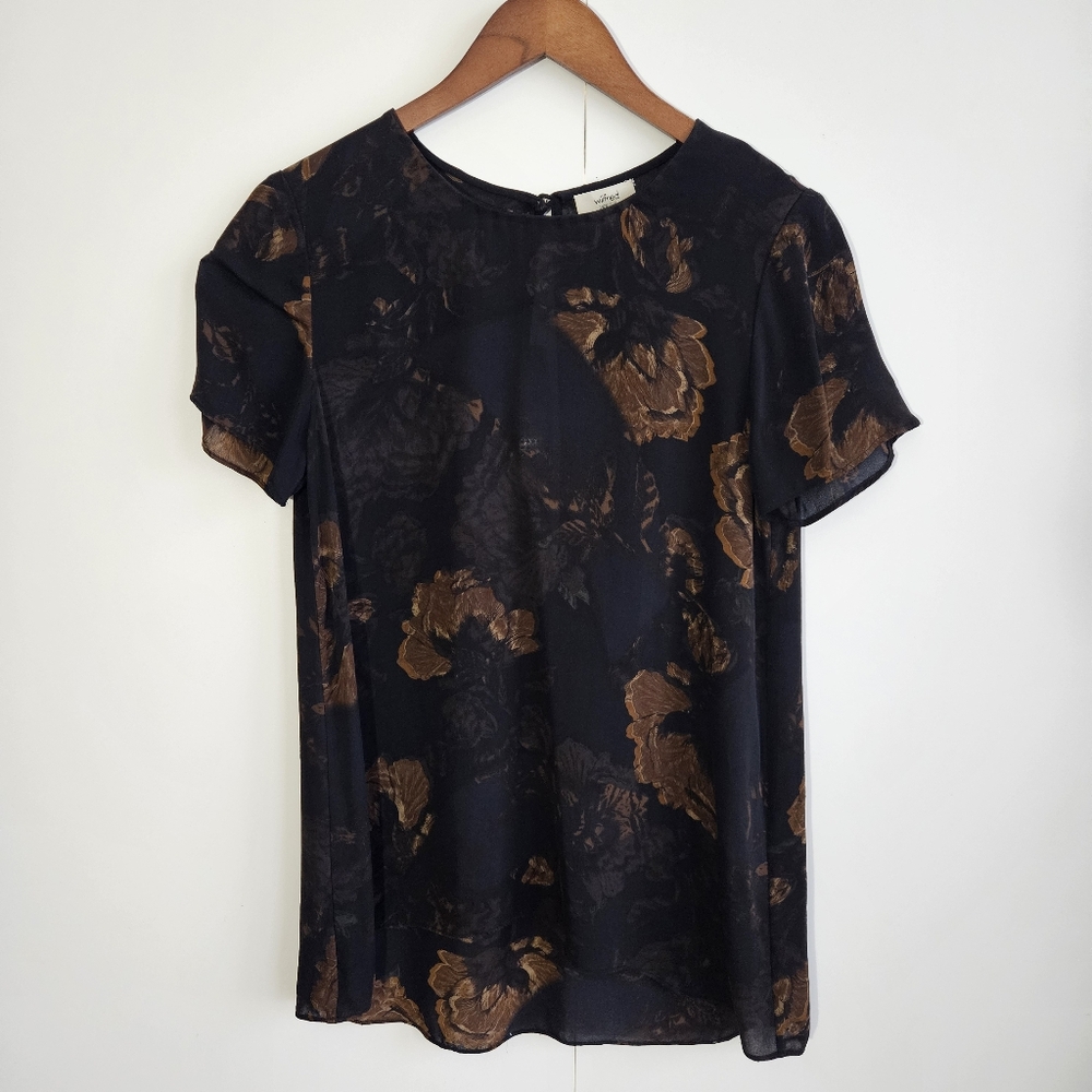 WILFRED 100% Silk Short Sleeve Blouse Size Small Aritzia